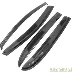 Calha de chuva - Maron - <b>Chery Face 1.3 16V flex 4P de 2011 at 2015</b> - Chery Face 2010 em diante - acrlica - autoadesiva - jogo - CH-183