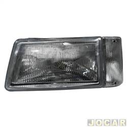 Farol principal - Original Iveco - <b>Iveco Daily Chassi 35.10 Chassi Curto de 1997 at 2005</b> - Iveco Daily 1997 at 2006 - O.KoiTo - carcaa cinza escuro - lado do motorista - cada (unidade) - 19682