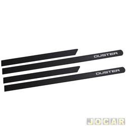 Friso lateral - <b>Renault Duster Expression 4X2 1.6 16V SCe Flex 4P de 2016 at 2020</b> - Duster 2011 at 2020 - autoadesivo - com nome - preto - jogo