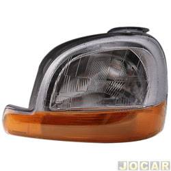 Farol principal - TYC - <b>Renault Kangoo Expression 1.0 16V de 2004 at 2005</b> - Kangoo 1999 at 2008 - pisca amarelo - lado do motorista - cada (unidade) - 15183