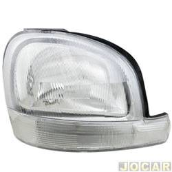 Farol principal - TYC - <b>Renault Kangoo Expression 1.0 16V de 2004 at 2005</b> - Kangoo 1999 at 2007 - pisca branco - lado do passageiro - cada (unidade) - 15126