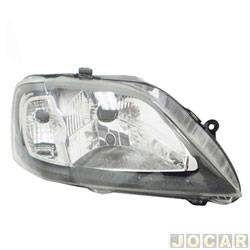 Farol principal - TYC - <b>Renault Logan Expression 1.6 8V Hi-Torque Flex de 2007 at 2010</b> - Logan 2007 at 2010 - mscara cinza - lado do passageiro - cada (unidade) - 15034