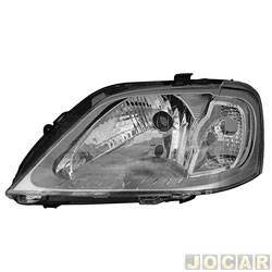 Farol principal - TYC - <b>Renault Logan Expression 1.6 8V Hi-Torque Flex de 2007 at 2010</b> - Logan 2007 at 2010 - mscara cromada - lado do motorista - cada (unidade) - 15035