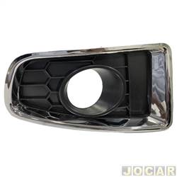 Grade (moldura) lateral do para-choque - alternativo - <b>Renault Sandero Expression 1.6 8V Hi-Torque flex de 2011 at 2014</b> - Sandero 2012 at 2014 - para milha-aro cromado - dianteiro - lado do passageiro - cada (unidade)