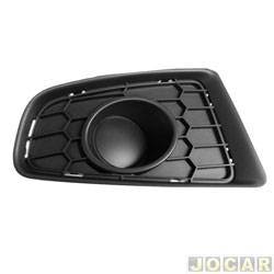 Grade (moldura) lateral do para-choque - alternativo - <b>Renault Sandero Stepway Rip Curl 1.6 16V Hi-Flex de 2012 at 2014</b> - Sandero 2012 at 2014 - sem milha - preta - dianteiro - lado do passageiro - cada (unidade)