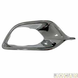 Grade (moldura) lateral do para-choque - alternativo - Fipparts (Retrovex) - <b>Renault Logan Expression 1.0 12V SCe Flex de 2017 at 2019</b> - Logan 2014 at 2019 - friso da moldura - cromado - dianteiro - inferior - lado do passageiro - cada (unidade) - RX16040