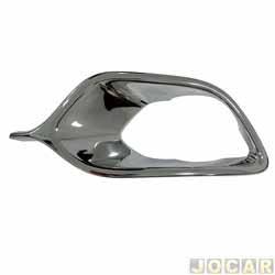 Grade (moldura) lateral do para-choque - alternativo - Fipparts (Retrovex) - <b>Renault Logan Expression 1.0 12V SCe Flex de 2017 at 2019</b> - Logan 2014 at 2019 - friso da moldura - cromada - dianteiro - inferior - lado do motorista - cada (unidade) - RX16041