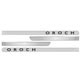 Friso lateral - Renault Oroch Expression 1.6 16v SCe cmbio manual 4x2 Flex 4p de 2016 at 2022 - Duster Oroch 2015 em diante - com nome - autoadesivo - cinza - jogo