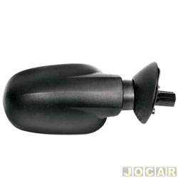 Retrovisor externo - importado - <b>Renault Logan Privilge 1.6 8V Hi-Torque Flex de 2007 at 2010</b> - Logan/Sandero 2007 at 2012 - sem controle manual - preto - lado do passageiro - cada (unidade) - 17422