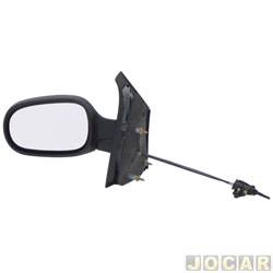 Retrovisor externo - importado - <b>Renault Mgane Scnic Expression 1.6 16V Hi-Flex de 2005 at 2010</b> - Scenic 2002 at 2011 - com controle manual - para pintar - lado do motorista - cada (unidade) - 21255