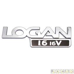 Letreiro - alternativo - <b>Renault Logan Privilge 1.6 16V Hi-Flex de 2007 at 2010</b> - Logan 2007 at 2013 - Logan 1.6 16V - cromado - cada (unidade)