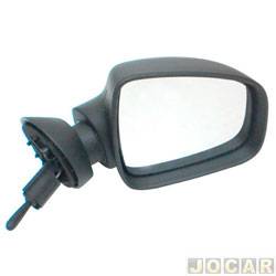 Retrovisor externo - importado - <b>Renault Duster Expression 4X2 1.6 16V Hi-Flex 4P de 2011 at 2015</b> - Logan/Sandero 2009 at 2014 - Duster 2011 at 2015 - com controle - preto - lado do passageiro - cada (unidade) - VM6801R