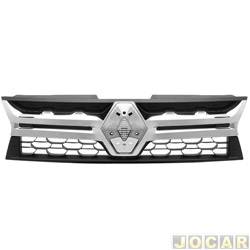 Grade dianteira - alternativo - Fipparts (Retrovex) - <b>Renault Duster Expression 4X2 1.6 16V SCe Flex 4P de 2016 at 2020</b> - Duster 2015 at 2020 - interna/externa - completa - preto e cromado - cada (unidade) - 16053