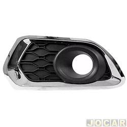 Grade (moldura) lateral do para-choque - alternativo - <b>Renault Sandero Rip Curl 1.6 8V Hi-Power de 2015 at 2017</b> - Sandero 2015 at 2019 - para milha - aro cromado - lado do passageiro - cada (unidade)