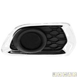 Grade (moldura) lateral do para-choque - alternativo - <b>Renault Sandero Rip Curl 1.6 8V Hi-Power de 2015 at 2017</b> - Sandero 2015 at 2019 - sem milha - aro cromado - lado do passageiro - cada (unidade)