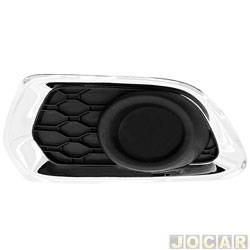 Grade (moldura) lateral do para-choque - alternativo - <b>Renault Sandero Rip Curl 1.6 8V Hi-Power de 2015 at 2017</b> - Sandero 2015 at 2019 - sem milha - aro cromado - lado do motorista - cada (unidade)