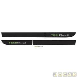 Faixa adesiva lateral - <b>Renault Duster SL Tech Road II 4X2 2.0 16V Hi-Flex 4P de 2013 at 2015</b> - Duster Tech Road II 2013 at 2015 - autoadesivo - jogo