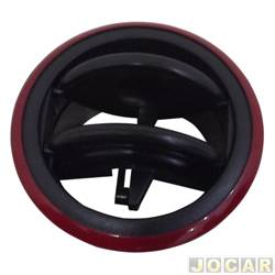 Entrada de ar do painel - <b>Renault Sandero Stepway Rip Curl 1.6 16V Hi-Flex de 2012 at 2014</b> - Duster 2011 at 2015 - Logan/Sandero 2007 at 2014 - com aro vermelho - preta - cada (unidade)