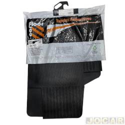 Tapete de borracha - Car Floor - <b>Renault Sandero Stepway Expression 1.6 16V SCe de 2017 at 2019</b> - Sandero 2015 at 2019 - 4 peas - desenho estilo Borcol - preto - jogo - G012.0