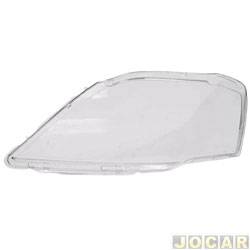 Lente do farol principal - importado - <b>Renault Logan Expression 1.6 8V Hi-Torque Flex de 2009 at 2013</b> - Logan 2009 at 2013 - acrilico - lado do motorista - cada (unidade) - 23435