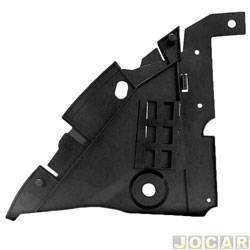 Para-barro do para-lama dianteiro - importado - <b>Renault Logan Expression 1.6 8V Hi-Power cmbio EasyR Flex de 2014 at 2017</b> - Sandero 2014 em diante - Logan 2013 em diante - protetor inferior - preto - lado do passageiro - cada (unidade) - 25680