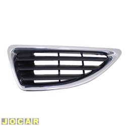Grade dianteira - <b>Renault Mgane Hatch Expression 1.6 16V de 2004 at 2005</b> - Mgane 2001 at 2007 - com moldura cromada - preta - lado do motorista - cada (unidade)