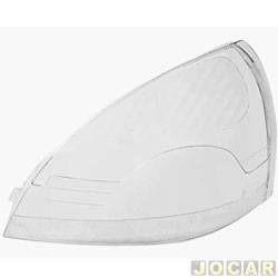 Lente do farol principal - importado - <b>Renault Clio Hatch Expression 1.0 16V Hi-Flex 4P de 2005 at 2008</b> - Clio 2003 at 2008 - lado do motorista - cada (unidade) - 26823