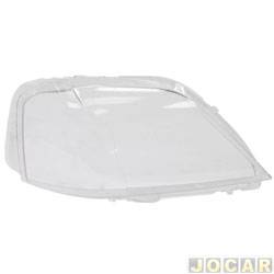 Lente do farol principal - importado - <b>Renault Logan Expression 1.0 16V Hi-Flex de 2007 at 2009</b> - Logan 2007 at 2009 - lado do passageiro - cada (unidade) - LF116