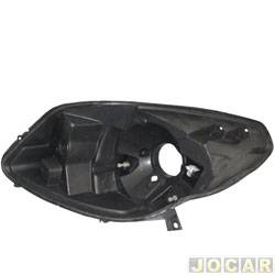 Carcaa do farol - importado - <b>Renault Sandero Expression GT Line 1.6 16V Hi-Flex de 2010 at 2011</b> - Sandero 2008 at 2011 - lado do motorista - cada (unidade) - OR615