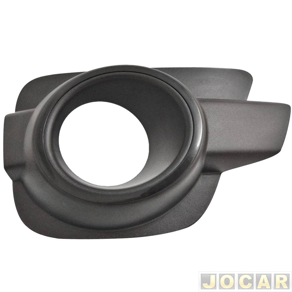 Grade (moldura) lateral do para-choque - importado - Kwid 2017 até 2021 - com furo aro preto - preta - dianteiro - lado do passageiro - cada (unida...