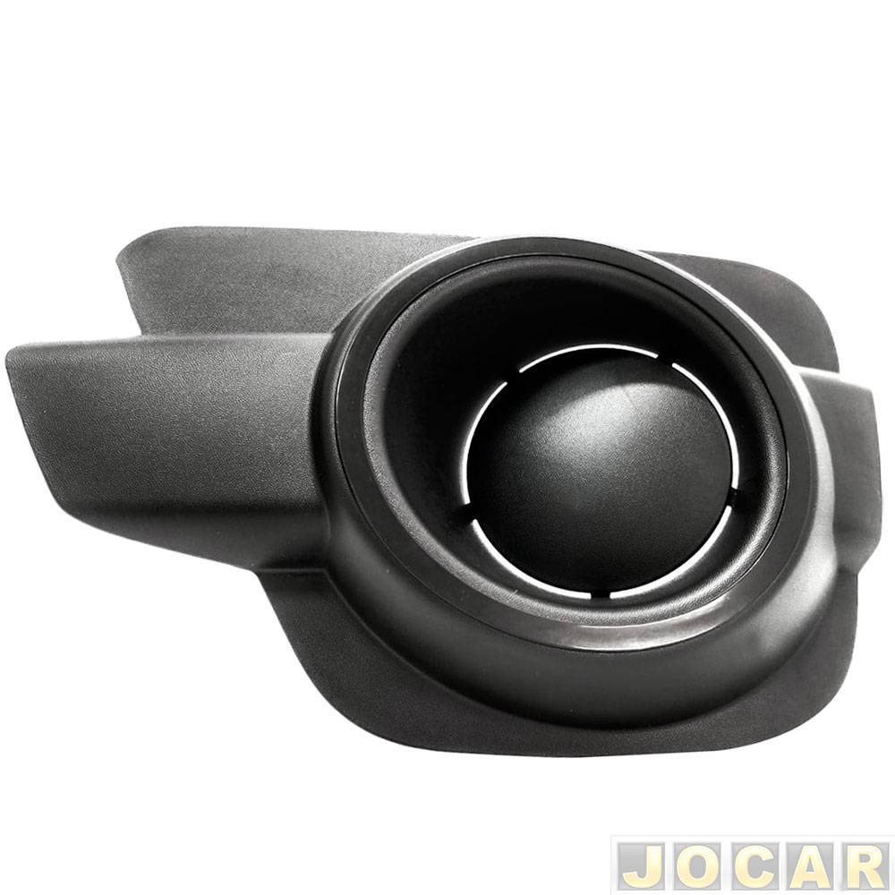 Grade (moldura) lateral do para-choque - importado - Kwid 2017 até 2021 - sem furo - preta - dianteiro - lado do motorista - cada (unidade) - 27829