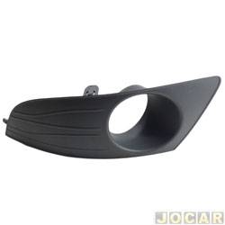 Grade (moldura) lateral do para-choque - <b>Renault Logan Expression 1.0 16V Hi-Flex de 2010 at 2013</b> - Logan 2010 at 2013 - com furo para milha - cinza - dianteiro - lado do motorista - cada (unidade)