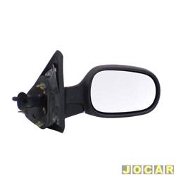Retrovisor externo - importado - <b>Renault Mgane Hatch RT 1.6 de 1998 at 2000</b> - Megane 1996 at 1999 - com controle - preto - lado do passageiro - cada (unidade) - VM129R