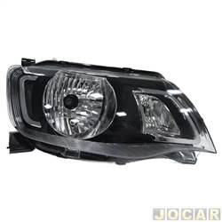 Farol principal - TYC - Renault Kwid Ionic 1.0 12V SCe Flex 4P de 2017 até 2018 - Kwid 2017 até 2021 - regulagem manual - sem friso inferior - lado do passageiro - cada (unidade) - 29162
