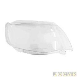 Lente do farol principal - importado - <b>Renault Kwid Ionic 1.0 12V SCe Flex 4P de 2017 at 2018</b> - Kwid 2017 at 2021 - lado do passageiro - cada (unidade) - 30012.