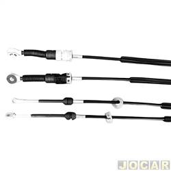Cabo de comando do cmbio - Fnia - <b>Renault Sandero Stepway Rip Curl 1.6 16V Hi-Flex de 2012 at 2014</b> - Logan 2013 at 2019 - Sandero 2012 at 2019 - 1073mm - duplo - cada (unidade) - 33-113