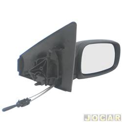 Retrovisor externo - SPJ - <b>Renault Mgane Sedan Expression 1.6 16V Hi-Flex de 2006 at 2011</b> - Megane sedan/Grand Tour 2007 at 2013 - com controle manual - para pintar - lado do passageiro - cada (unidade) - EB484