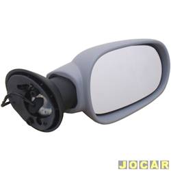 Retrovisor externo - SPJ - <b>Renault Logan Expression 1.6 8V Hi-Torque Flex de 2007 at 2009</b> - Logan 2007 at 2009 - Sandero 2007 at 2009 - exceto Stepway - eltrico - para pintar - lado do passageiro - cada (unidade) - EB518