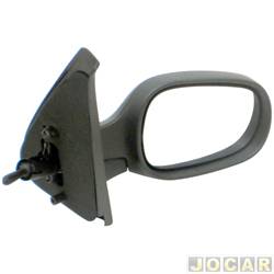 Retrovisor externo - SPJ - <b>Renault Symbol Expression 1.6 16V Hi-Flex de 2009 at 2012</b> - Symbol 2009 at 2013 - com controle manual - para pintar - lado do passageiro - cada (unidade) - EB648