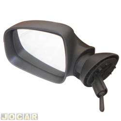 Retrovisor externo - SPJ - <b>Renault Sandero Expression 1.0 16V Hi-Flex de 2010 at 2011</b> - Logan 2010 at 2013 - Sandero 2011 at 2014 - Sandero Stepway 2008 at 2014 - com controle manual - para pintar - lado do motorista - cada (unidade) - EB667