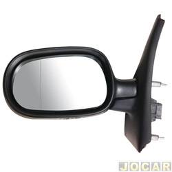 Retrovisor externo - importado - <b>Renault Mgane Scnic RT 2.0 8V de 1999 at 2000</b> - Scenic 1999 at 2011 - eltrico - conector metagal - preto - lado do motorista - cada (unidade) - 51766