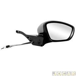 Retrovisor externo - importado - Peugeot 208 Hatch Allure 1.5 8V Flex 4P de 2013 at 2016 - 208 2013 at 2020 - com controle - preto - lado do passageiro - cada (unidade) - 31640.