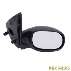 Retrovisor externo - SPJ - <b>Peugeot 207 Hatch XR 1.4 8V Flex 2P de 2008 at 2014</b> - 206 1998 at 2010 - 207 2008 em diante - Hoggar 2010 em diante - sem controle - preto - lado do passageiro - cada (unidade) - EB054