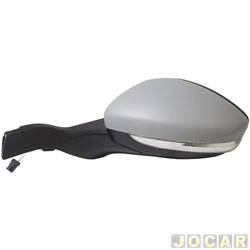 Retrovisor externo - SPJ - Peugeot 208 Hatch Allure 1.6 16V cmbio automtico FlexStart 4P de 2015 at 2020 - 208 2013 at 2020 - controle manual com pisca - para pintar - lado do motorista - cada (unidade) - EB-955