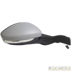 Retrovisor externo - SPJ - Peugeot 208 Hatch Active 1.2 12V Flex 4P de 2016 at 2020 - 208 2013 at 2020 - controle manual com pisca - para pintar - lado do passageiro - cada (unidade) - EB-956