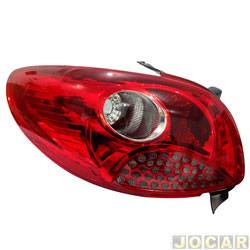 Lanterna traseira principal - TYC - <b>Peugeot 207 Hatch XR 1.4 8V Flex 2P de 2008 at 2010</b> - 207 hatch 2008 at 2010 - grade vermelha - lado do motorista - cada (unidade) - 23625