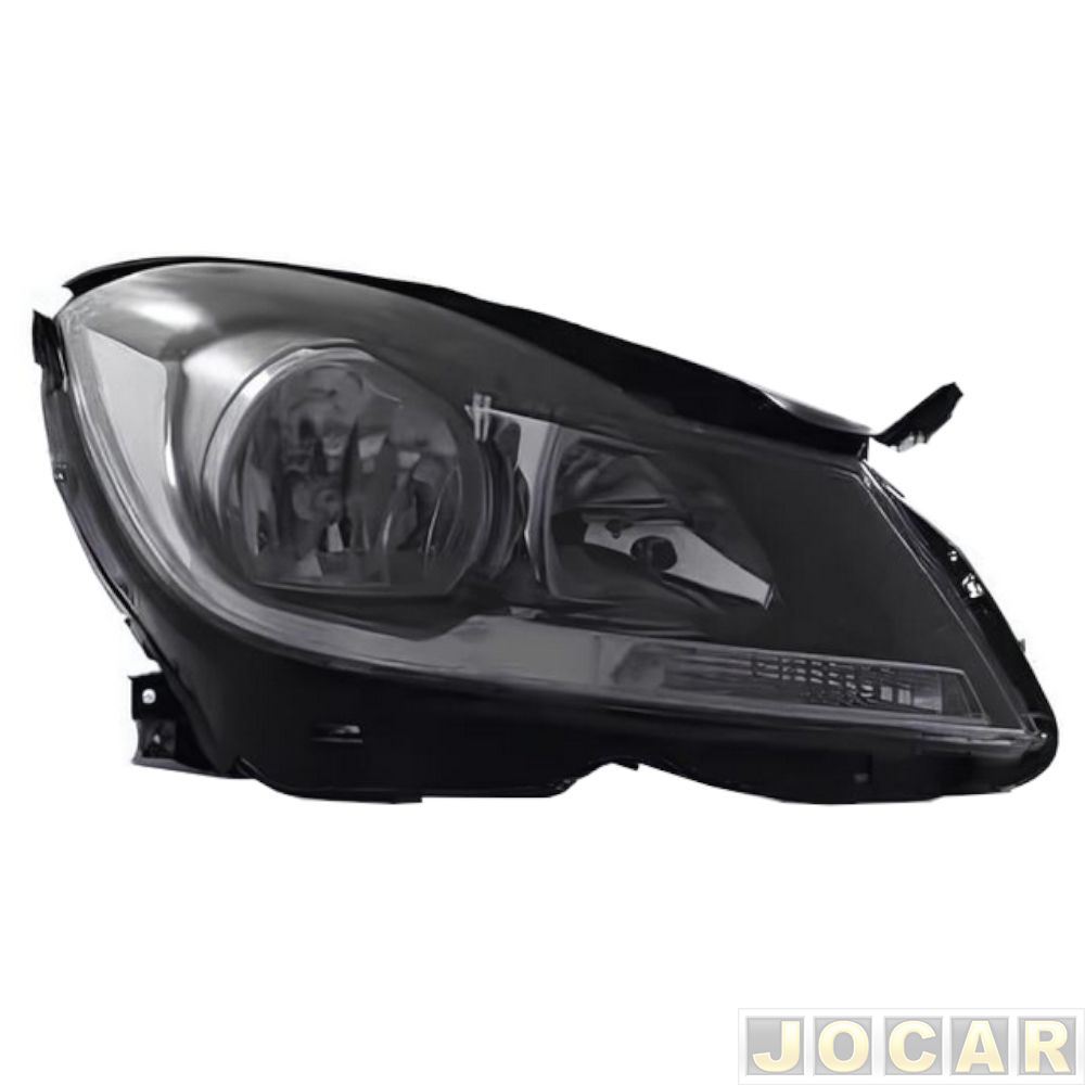 Farol principal - TYC - C180/C200/C250/C280/C300 2008 até 2014 - sem xenon - black - lado do passageiro - cada (unidade) - 22178