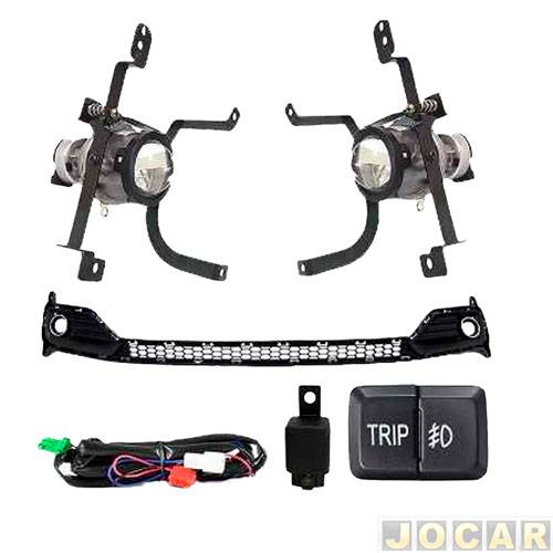 Kit de farol de milha - importado - HB20 2016 até 2019 - com grade cental e lateral - jogo - 25970