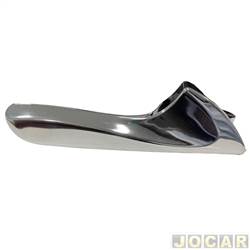Gatilho da maaneta interna da porta - Atemis - <b>Hyundai HB20 Hatch R Spec 1.6 16V cmbio automtico Flex 4P de 2016 at 2019</b> - HB20 2012 at 2019 - dianteiro e traseiro - cromado - lado do passageiro - cada (unidade) - 13000