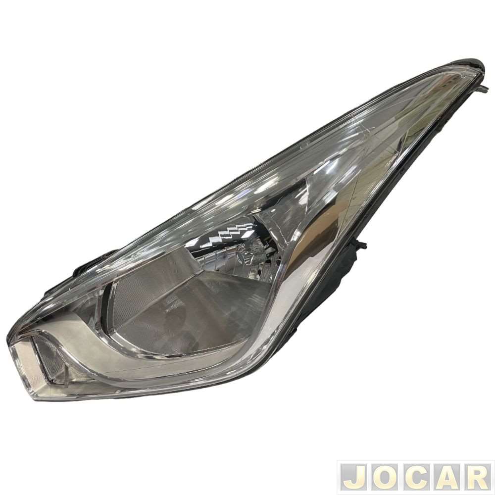 Farol principal - Arteb - HB20 2012 até 2019 - máscara cromada e friso prata - lado do motorista - cada (unidade) - 0160797